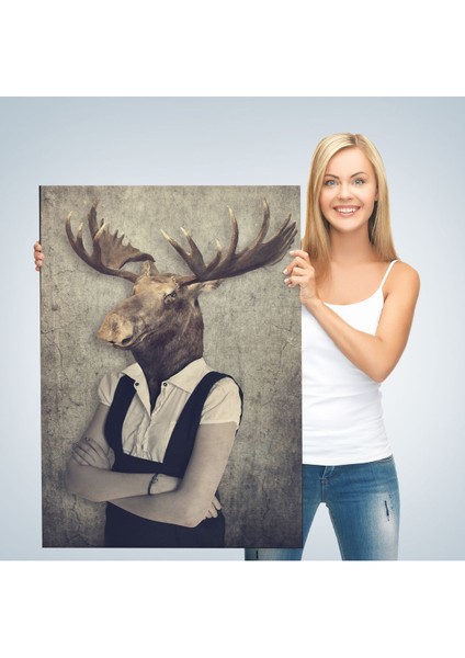 Geyik Kafalı Insan Kanvas TABLO-4984 modelleri