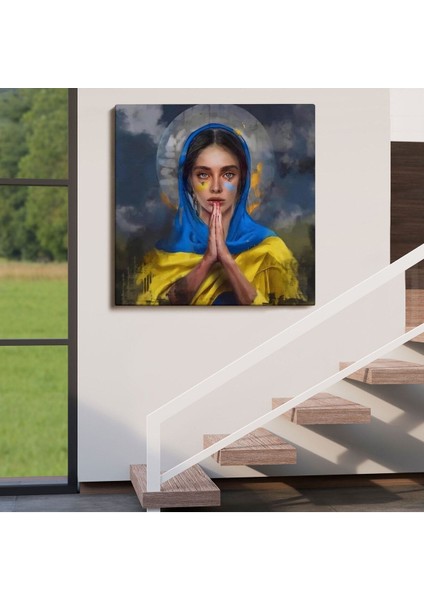 Dünya Barışı Için Dua Eden Kadın TABLO-5867 fırsatları