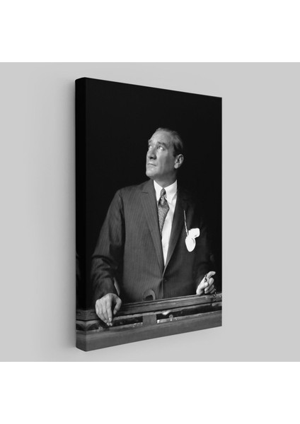 Atatürk Portre Tablosu Mustafa Kemal Atatürk Dikdörtgen Dekoratif Kanvas Tablo-Dı-86