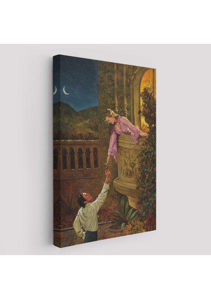 Sevgilisine Çiçek Veren Kadın Duvar TABLOSU-6241