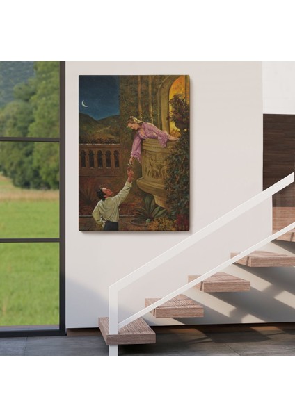 Sevgilisine Çiçek Veren Kadın Duvar TABLOSU-6241 fırsatları