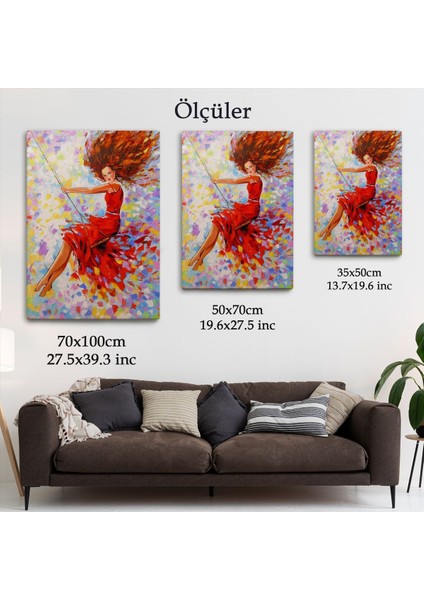 Salıncaktaki Kırmızı Elbiseli Kız TABLOSU-6317 indirimleri