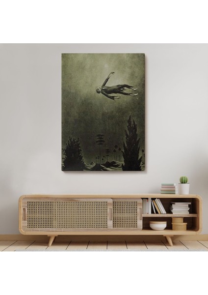 Franz Sedlacek Ağaçlar Üstündeki Hayalet Duvar Tablosu Witches Halloween -6381