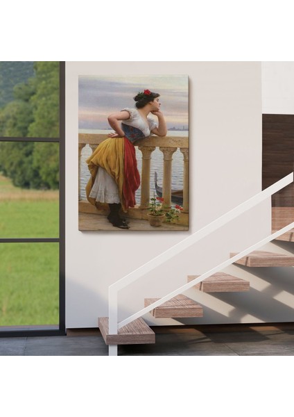 Eugen Von Blaas In Bekleyiş Isimli Eseri Duvar TABLOSU-6117 fırsatları