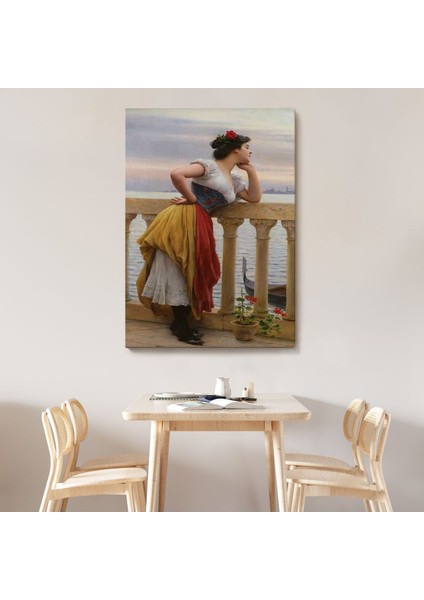 Eugen Von Blaas In Bekleyiş Isimli Eseri Duvar TABLOSU-6117