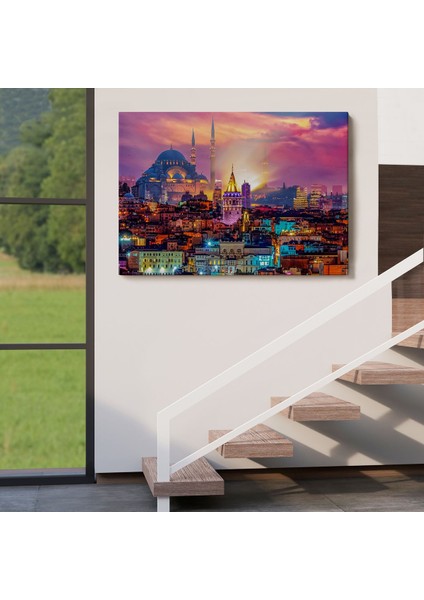 Galata Kulesi Sultan Ahmet Camii ve Şehir Manzara TABLOSU-6514 fırsatları