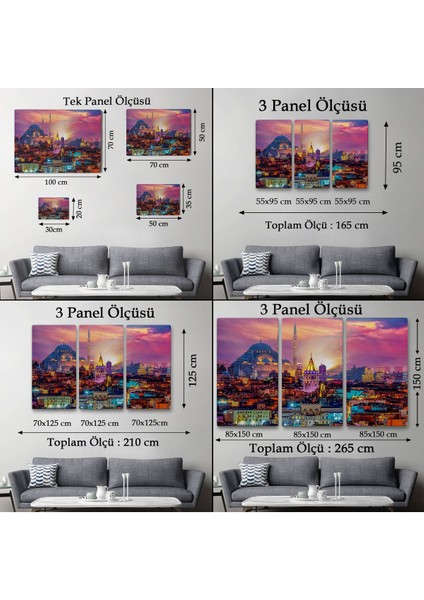 Galata Kulesi Sultan Ahmet Camii ve Şehir Manzara TABLOSU-6514