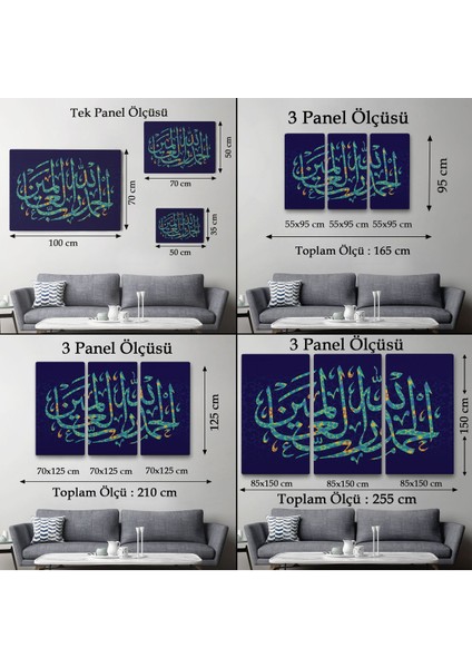 Allaha Şükürler Olsun, Yazılı Dekoratif Kanvas TABLO-3311