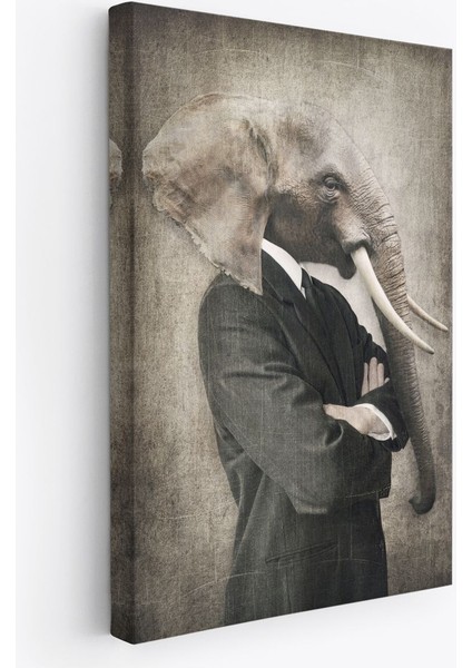 Fil Kafalı Insan Kanvas TABLO-4995