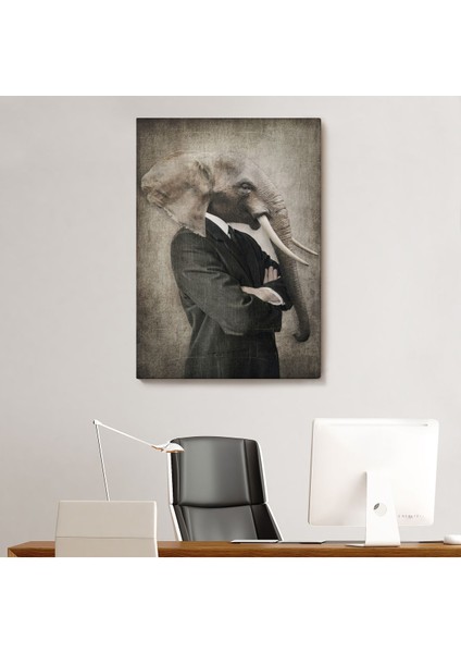 Fil Kafalı Insan Kanvas TABLO-4995