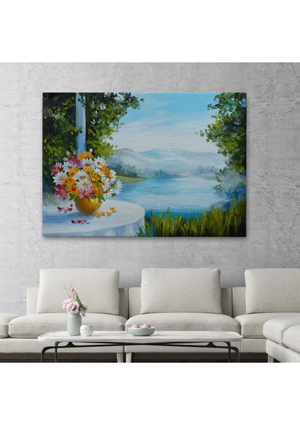 Yaz Deniz Manzarası Yağlıboya Görünüm Dekoratif Kanvas Duvar TABLOSU-3498 fiyatları