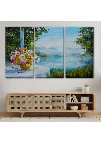Yaz Deniz Manzarası Yağlıboya Görünüm Dekoratif Kanvas Duvar TABLOSU-3498 modelleri