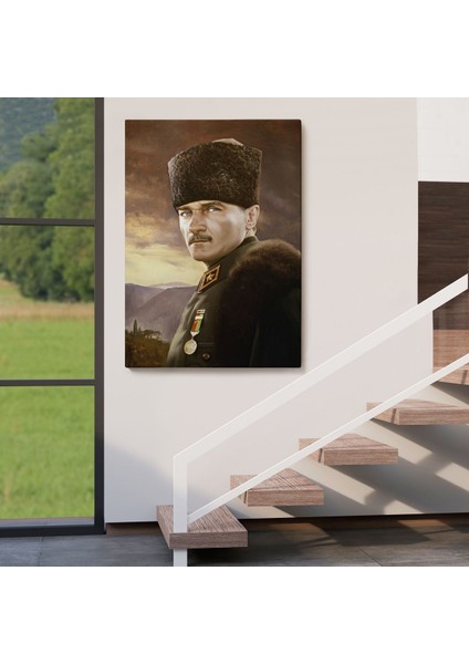 Kalpaklı Mustafa Kemal Atatürk Duvar Tablosu -6448 fırsatları