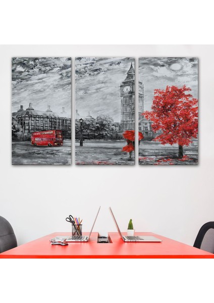 Londra Sokakları Yağlıboya Görünüm Dekoratif Kanvas Duvar TABLOSU-3507 modelleri