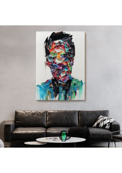 Soyut Erkek Portresi Yağlıboya Görünümlü DUVARTABLOSU-6320 fiyatları