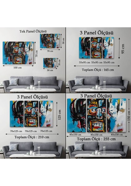 Jean Michel Basquiat'in Untitled Kafatası Kanvas TABLO-5031