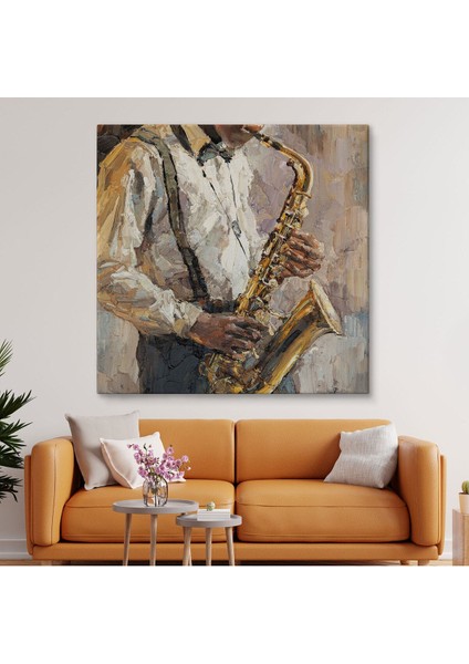 Saksafon Çalan Adam Kanvas TABLO-5911 fiyatları