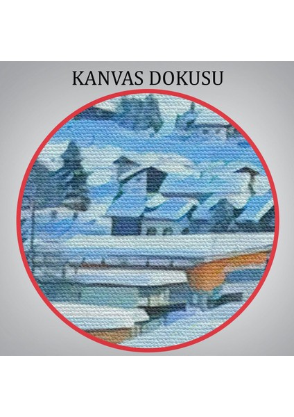Karlı Dağ Köyü Kanvas TABLO-5912