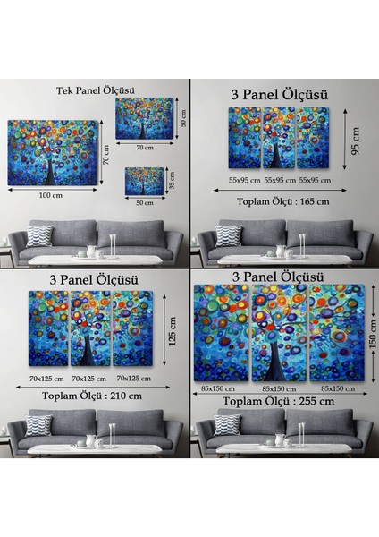 Sürreal Ağaçtaki Renkler Senfonisi TABLOSU-6626