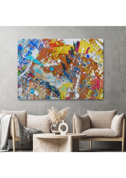 Soyut Yağlıboya Görünüm Dekoratif Kanvas Duvar TABLOSU-3477 fiyatları