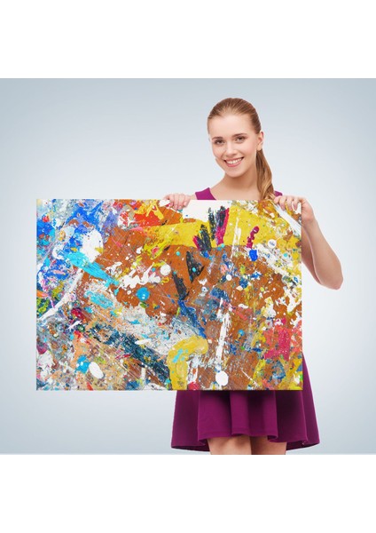 Soyut Yağlıboya Görünüm Dekoratif Kanvas Duvar TABLOSU-3477 fırsatları