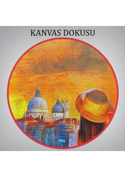 Venedik Kanalını Izleyen Kız Yağlıboya Görünüm Dekoratif Kanvas Duvar TABLOSU-3699