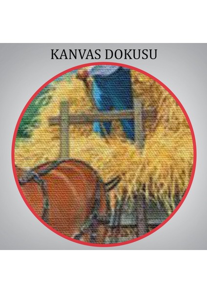 At Arabasına Saman Yükleyen Köylüler Duvar TABLOSU-6531