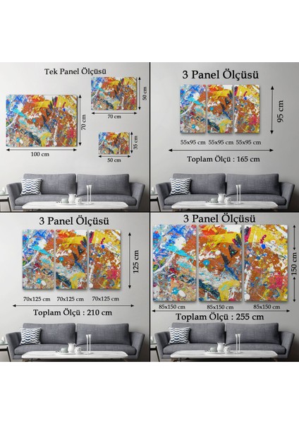 Soyut Yağlıboya Görünüm Dekoratif Kanvas Duvar TABLOSU-3477