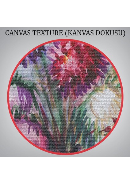 Aster Çiçeği Yağlı Boya Görünümlü Dekoratif Duvar TABLOSU-3456
