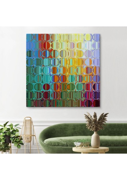 Renkli Cam Temalı Kanvas TABLO-5888 fiyatları