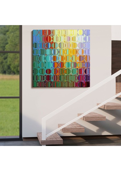 Renkli Cam Temalı Kanvas TABLO-5888 fırsatları