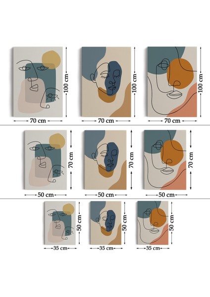 Zarif Kadın Fifürü ve Yapraklar Temalı Dekoratif Duvar Tablosu Üçlü SET-ED-103 fırsatları