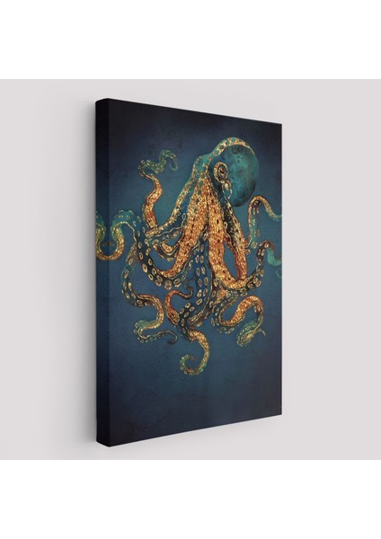 Ahtapot Duvar Sanatı, Hayvan Posteri Kanvas TABLO-5207