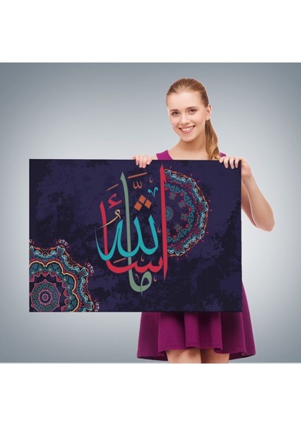 Allahın Dilediği Olur, Yazılı Dekoratif Kanvas TABLO-3279 fırsatları