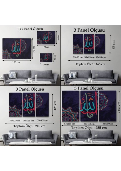 Allahın Dilediği Olur, Yazılı Dekoratif Kanvas TABLO-3279
