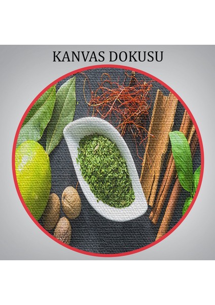 Mutfak Masasın Da Baharatlar Dekoratif Kanvas Duvar TABLOSU-3538