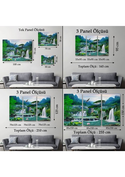 Şelale Manzaralı Dekoratif Kanvas Duvar TABLOSU-3676