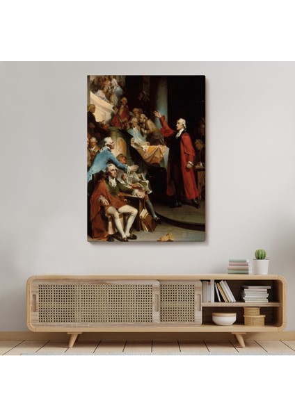 Patrick Henry Virginia burgesses Evinin Önünde Duvar TABLOSU-6408