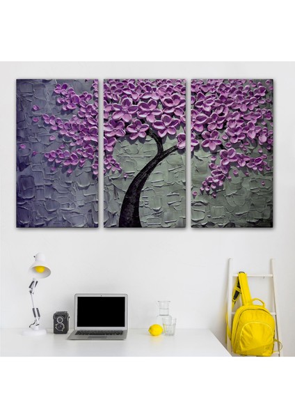 Pembe Çiçek Ağacı Yağlıboya Görünüm Dekoratif Kanvas Duvar TABLOSU-3706 modelleri