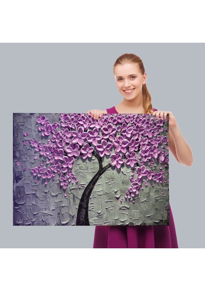 Pembe Çiçek Ağacı Yağlıboya Görünüm Dekoratif Kanvas Duvar TABLOSU-3706 fırsatları