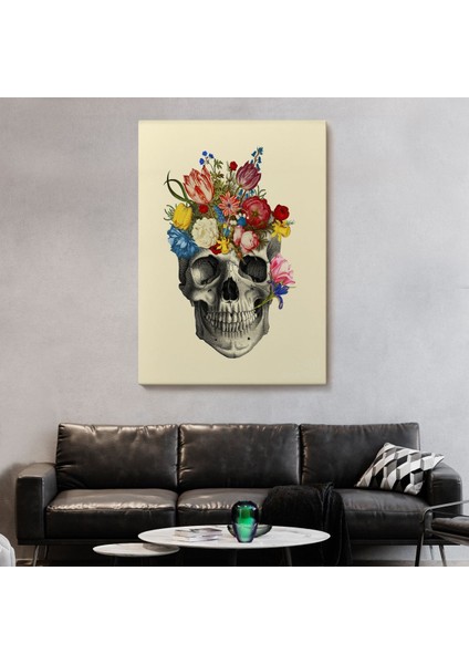 Çiçekli Kafatası Madame Memento Kanvas Tablo, Kafatası Ölülerin Günü Kanvas TABLO-5321 fiyatları