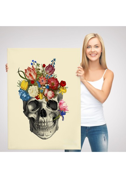 Çiçekli Kafatası Madame Memento Kanvas Tablo, Kafatası Ölülerin Günü Kanvas TABLO-5321 modelleri