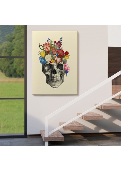 Çiçekli Kafatası Madame Memento Kanvas Tablo, Kafatası Ölülerin Günü Kanvas TABLO-5321 fırsatları