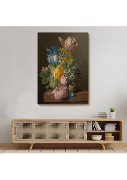 Güzel Çiçekler Yağlıboya Görünüm Dekoratif Kanvas Duvar TABLOSU-5937