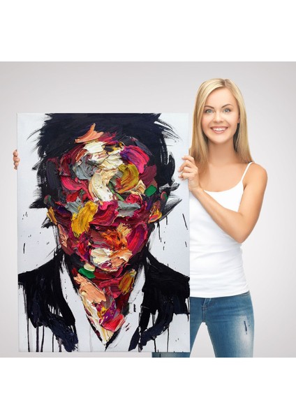 Soyut Yüz Kanvas Tablo, Renkli Yüz Kanvas Sanat TABLO-5220 modelleri