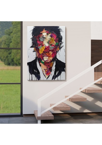 Soyut Yüz Kanvas Tablo, Renkli Yüz Kanvas Sanat TABLO-5220 fırsatları