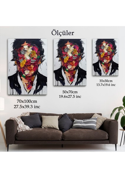 Soyut Yüz Kanvas Tablo, Renkli Yüz Kanvas Sanat TABLO-5220