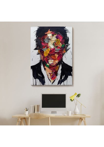 Soyut Yüz Kanvas Tablo, Renkli Yüz Kanvas Sanat TABLO-5220