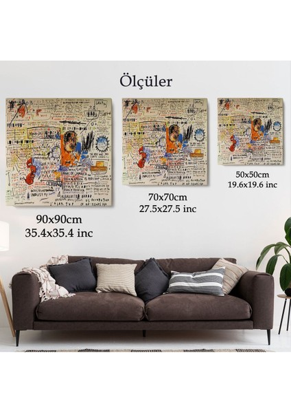 Jean Michel Basquiat'in 50 Cent Piece Isimli Eseri Kanvas TABLO-5017