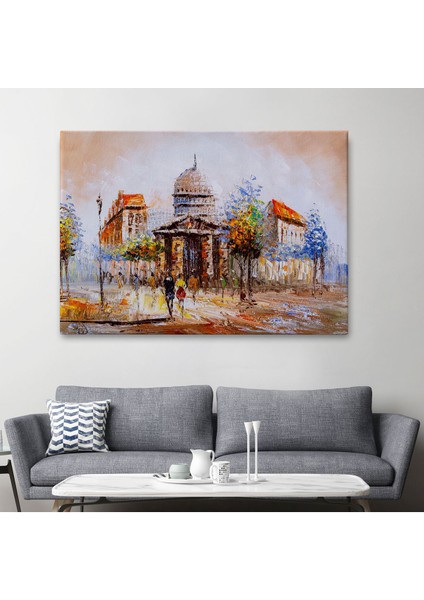 Paris Sokakları Yağlıboya Görünüm Dekoratif Kanvas Duvar TABLOSU-3485 fiyatları